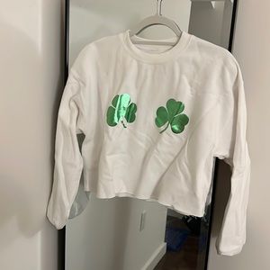 Saint Patrick Day themed cropped sweatshirt